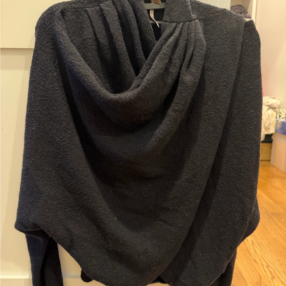 Free People Black Poncho Sweater